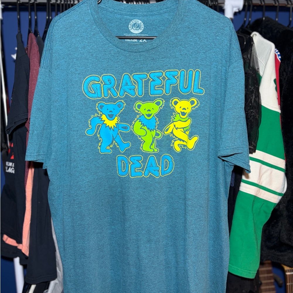 Grateful Dead Blue Graphic Tee - Neon Bears